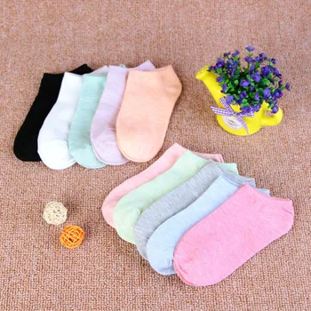 

100Pairs/Lot Socks Fashion Womens Slippers Solid Cotton Sneakers Invisiable Heel Pain Soft Socks Girls Cheap Socks ZJWZ-021