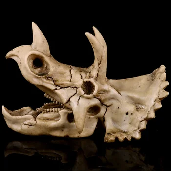 

18cm DIY Resin Dinosaur Triceratops Skull Bone Animal Model Craft Skeleton Educational Science Toy Gift Office Decoration