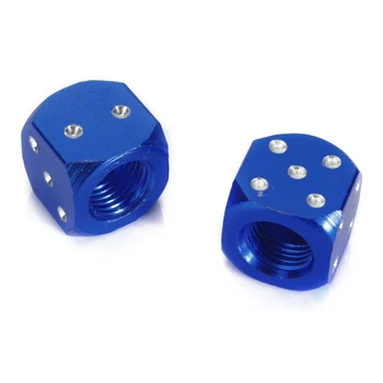 

2x Blue DiceTire/Wheel Stem Air Valve Caps Covers Car Truck ATV Motorcycle