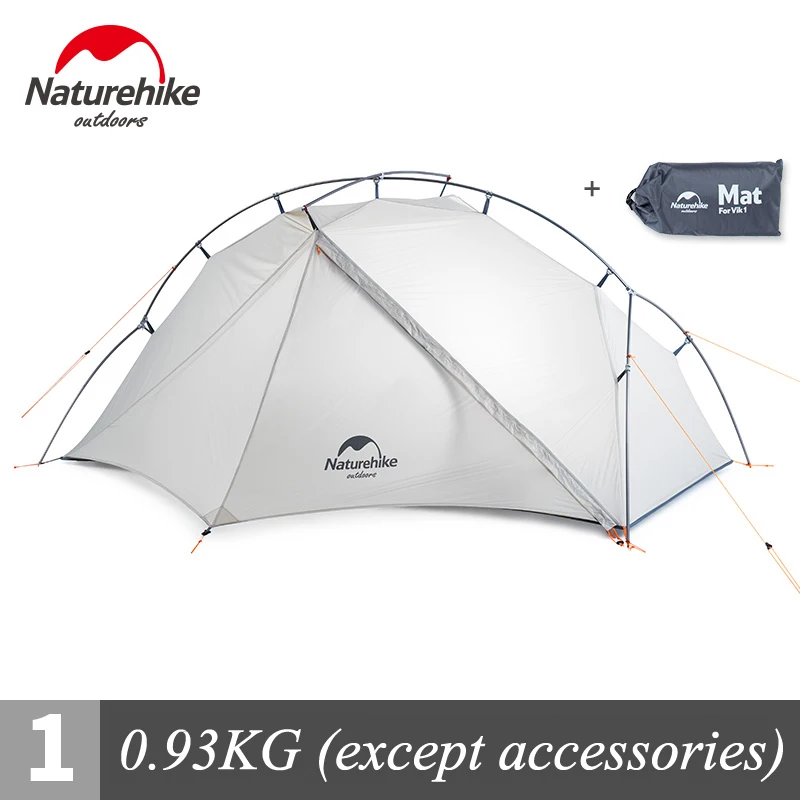 Белый Naturehike 930 г одиночный тент Водонепроницаемый Сверхлегкий палатки Открытый Кемпинг однослойный туристический тент с ковриком NH18W001-K - Цвет: Белый