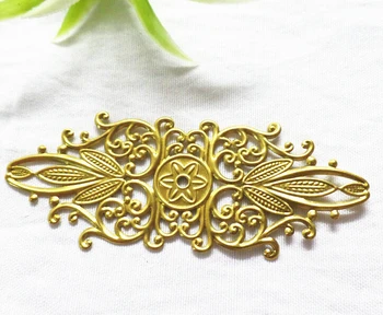 

50pcs/lot 32*88mm brass flower filigree wrap findings 1437