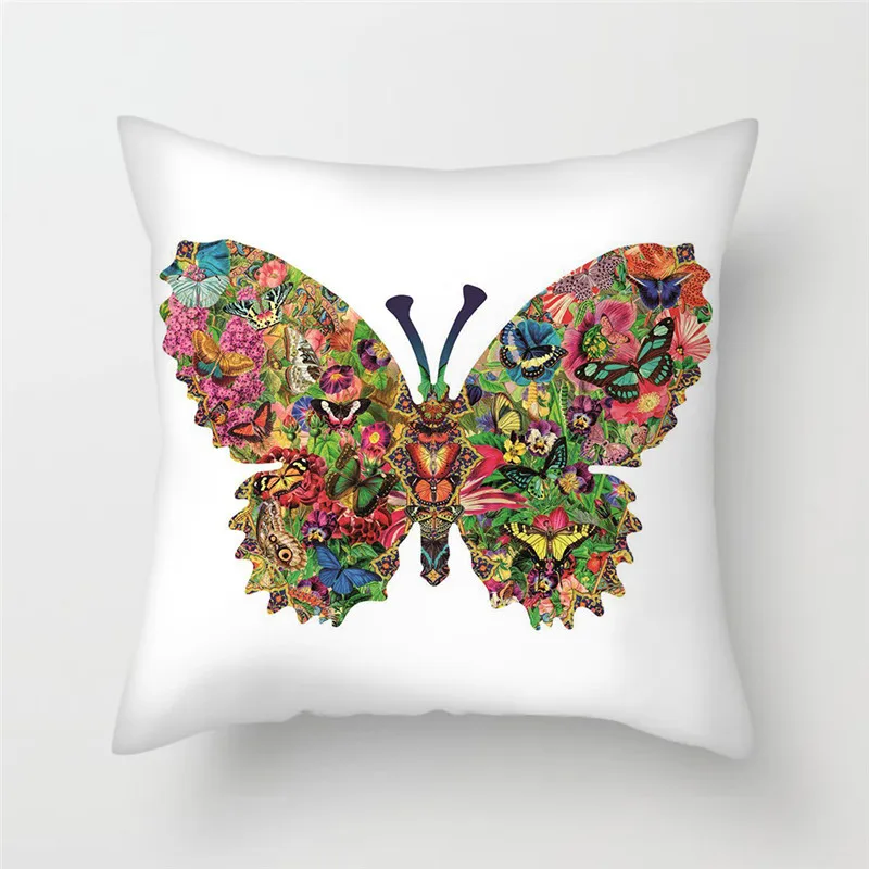 Fuwatacchi Multi Color Butterfly Cushion Cover Cute Soft Throw Pillow Cover Decorative Sofa Pillow Case Pillowcase - Цвет: PC04891