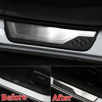 

For Honda CRV CR-V 2017-2018 4pcs Stainless Steel+ABS Door Entry Sill Scuff Plate Guard Cover Trim Decorative Accessories