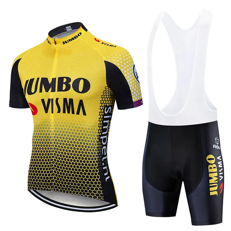 Moxilyn Pro Team JUMBO VISMA Велоспорт Джерси 9D набор велошорт Ropa Maillot велосипедная одежда для мужчин MTB Горный комплект для велосипеда - Цвет: white-bib-shorts-set