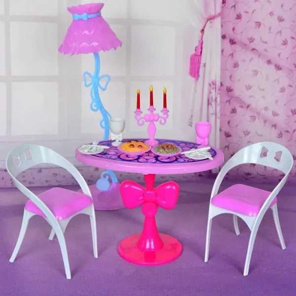 New Arrival Lovely Miniature Vintage Furniture Table Chairs Toys Furniture Sets Dolls Accessories Toys For Doll