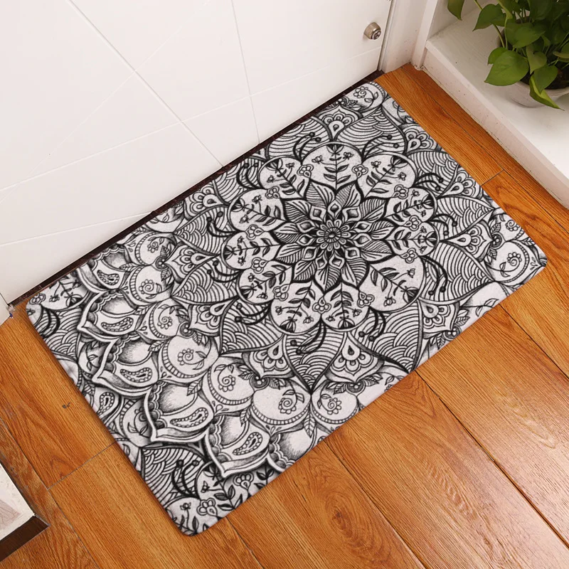 Богемный мандала цветок ковер полиэстер ковер нескользящий напольный коврик для спальни ванной кухни двери 40x60 см