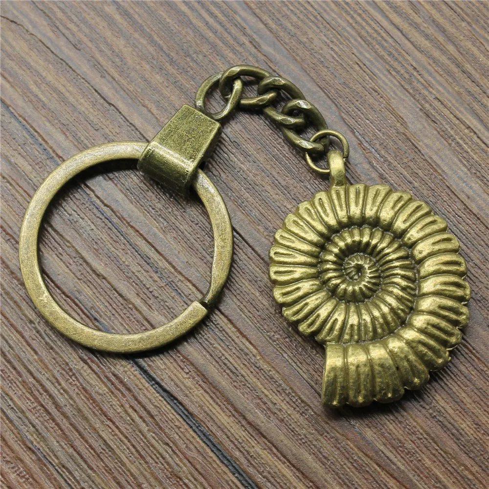 

New Fashion Men Jewelry Keychain Diy Metal Holder Chain Conch 36x27mm Antique Bronze Pendant Gift