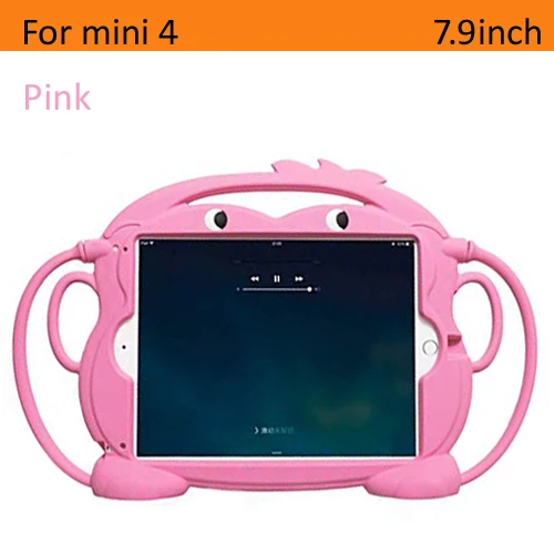 Чехол для iPad mini 1/2/3/4 силиконовая обезьянка, дети, милый, защита от ударов, мягкая Портативный светильник Вес Защитная крышка - Цвет: mini4 pink