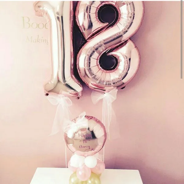 Numéro Ballon 18 Ans Rose Or Rose Bouquet De Pearl * Hourra 18 Ans  Anniversaire