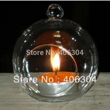 10 см прозрачная подвесная стеклянная подсвечник с пузырьками, Рождественский прозрачный шар