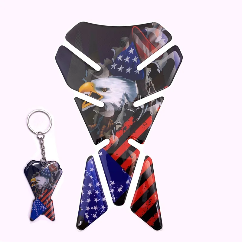 

FASP Moto Sticker Tank pad and Key chain Combination Resin plastic accessory Applique # NG024