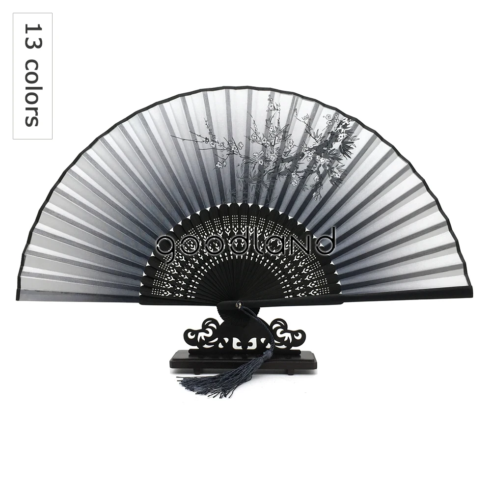  Free Shipping 1pcs Charming Floral Print Bamboo Folding Fan Wedding Decoration Table Wedding Invita - 32835656605