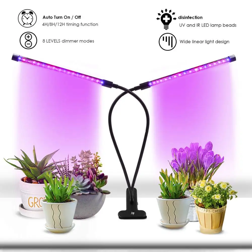 

Grow Light Plant Light 18W Timing Function 3 Modes Dimmable 8 Levels with 360 Degree Flexible LED Plant Growing Lamp