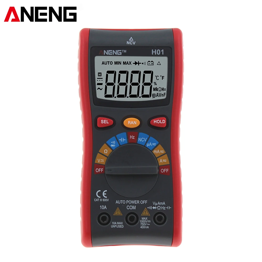 

ANENG H01 True-RMS Auto Range Digital Multimeter NCV Ohmmeter AC/DC Voltage 4000 counts Mini Digital Multimete