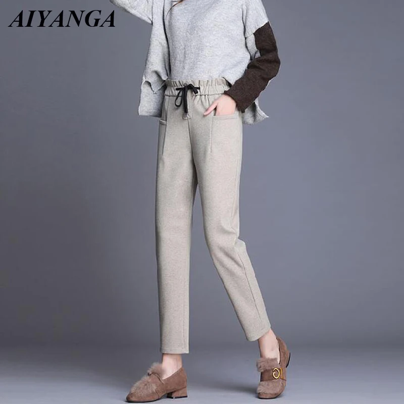 Thicken Warm Pants For Women Woolen Pants Winter Trousers 2018 High ...