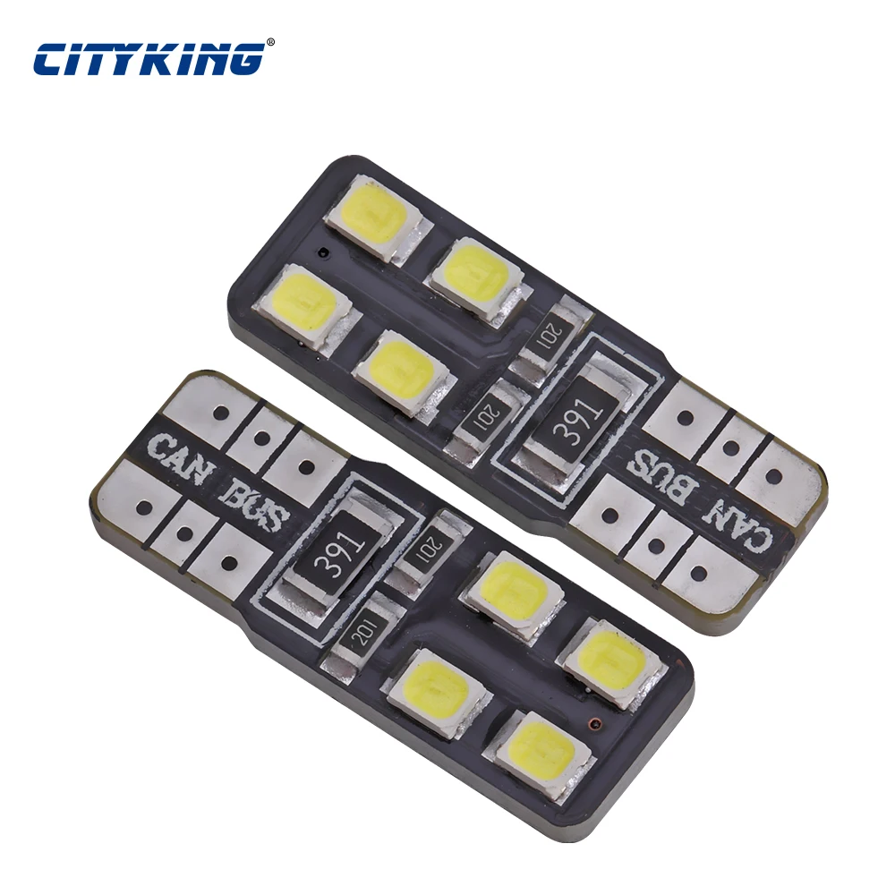 

100 x T10 led Canbus bulb 194 168 W5W 2835 led t10 8SMD Car Side Wedge Lights Parking Bulb Error Free Auto Car clearance light