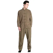 Новое поступление зеленый китайский Для мужчин Кунг Фу форма хлопок Тай Чи Ву костюм для у-шу Винтаж Кнопка Костюмы M L XL XXL XXXL 2601