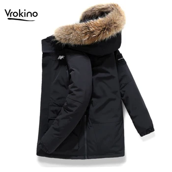 

New In 2020 Men's Winter Fashion Warm Down Jacket Casual Solid Color Hooded White Duck Down Jacket Men's Red Black Beige