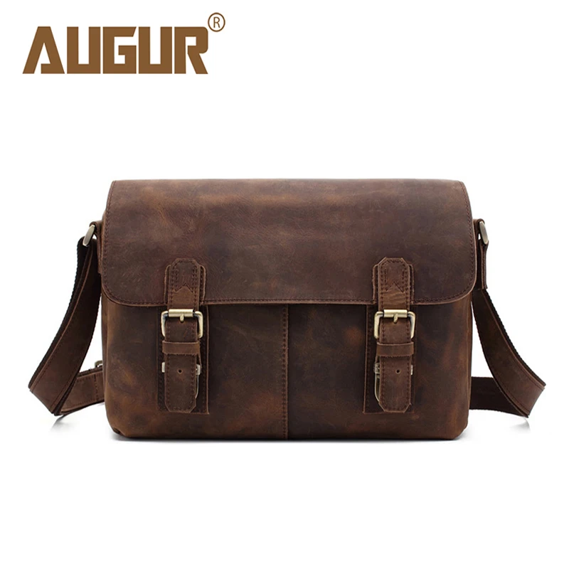 

AUGUR Brand High Quality Mens Business Shoulder Crossbody Bag Genuine Leather Vintage Man Daily Handbags Briefcase For Work