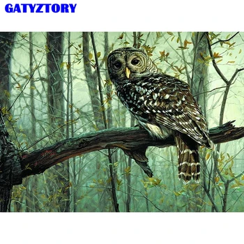 

Frameless Picture DIY Painting By Numbers Owl Animals Acrylic Picture Kits Drawing Paint On Canvas For Home Wall Art Picture