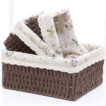 

Qrocerys Storage Baskets Cesta Sundries Food Toys for Cotton Fabric Storage Basket Small Desktop Cosmetics Storage Box Neatening