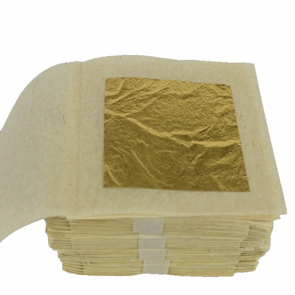 100 листов из натуральной 24K листочек из съедобного золота-Еда украшения золотой лист сусального золота, позолота, маска для косметологии золото Фольга