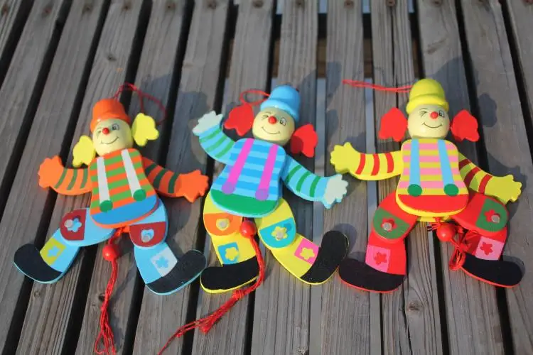 5 шт./лот детские деревянные клоун марионетта игрушки/Дети Детская история скажите тени Кукла Плюшевая Кукла для действий fingure