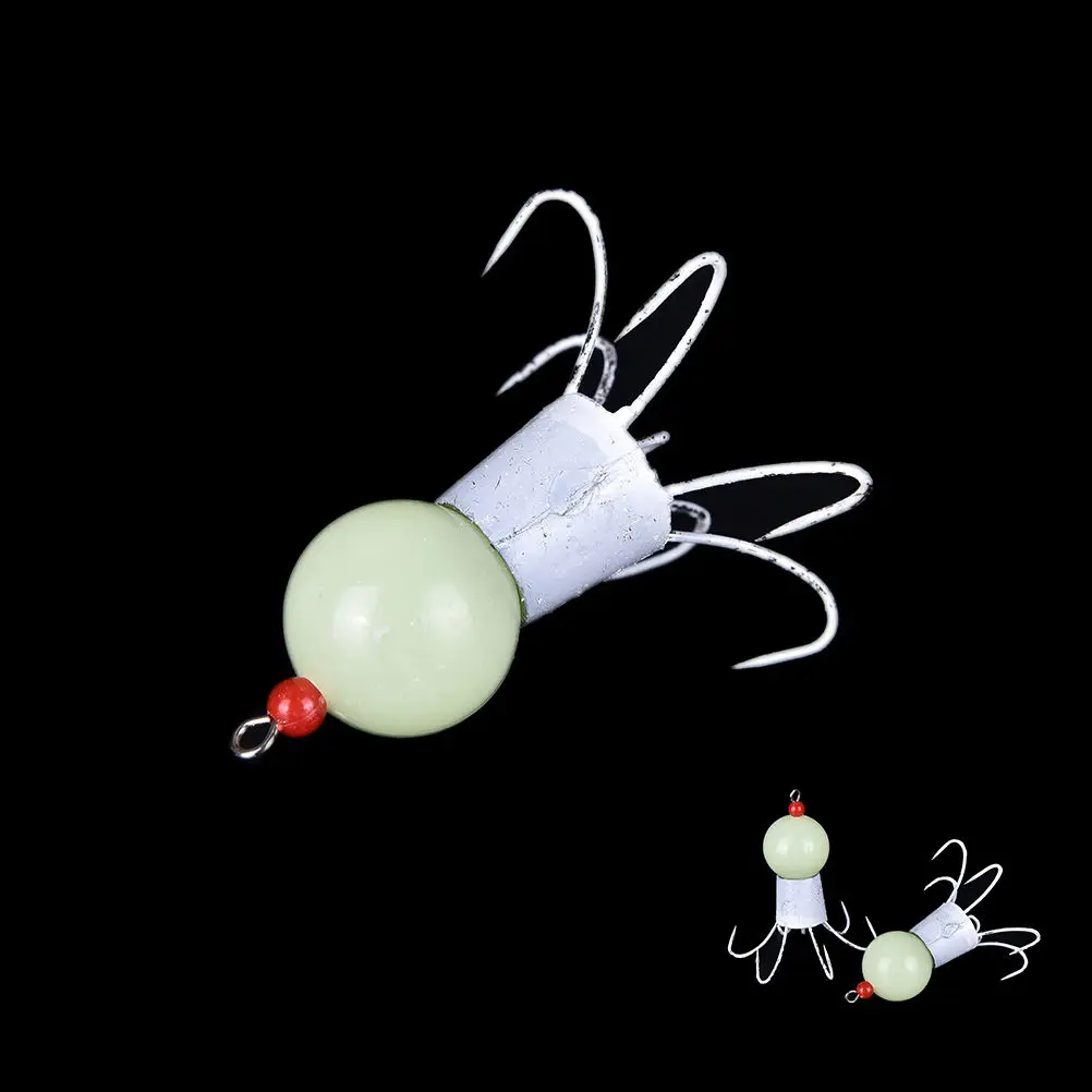 1 Pcs 7cm High Carbon Steel Luminous Squid Jig Hooks Octopus Fishing