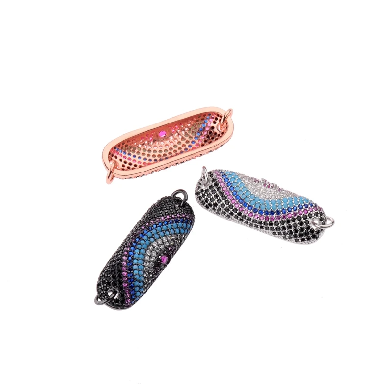 

NEW Micro Pave CZ Evil Eye Connectors Fit Bracelet Islamic Jewelry Making Findings Accessories DIY Craft Wholesale Making
