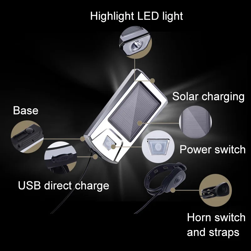Top Bike Bicycle Lights Solar Power USB Rechargeable Light Lamp Front Headlights for Cycling MC889 0 Top Bike Bicycle Lights Solar Power USB Rechargeable Light Lamp Front Headlights for Cycling MC889 0