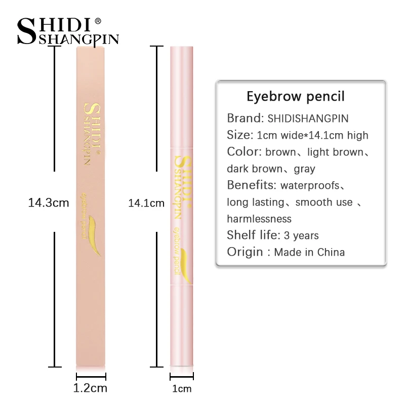 LANJINGLIN, 4 цвета, двухсторонний карандаш для бровей, водостойкий, стойкий, не цветущий, вращающийся, треугольный, для бровей, тату, ручка