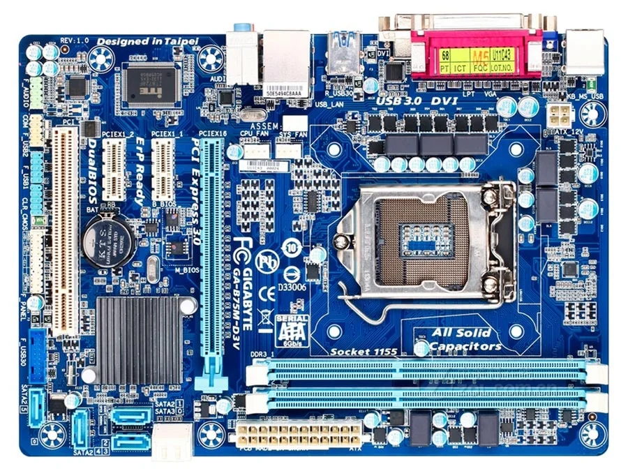 LGA 1155 для Intel DDR3 гигабайт GA-B75M-D3V 100% Оригинал материнская плата B75 B75M D3V Desktop материнская плата системная плата B75M-D3V используется