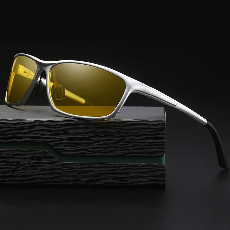 YSO, очки ночного видения, мужские, алюминиево-магниевая оправа, поляризованные очки ночного видения для вождения автомобиля, антибликовые очки 2179