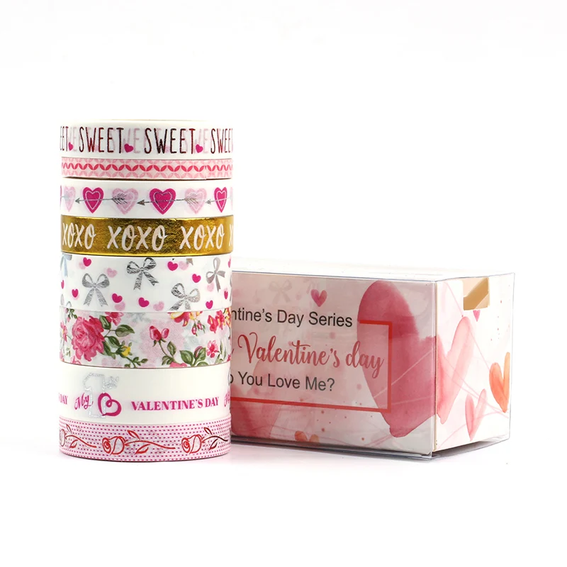

New Valentine designs Pink washi tape set Washi Tape Adhesive Tape DIY decorative Tape valentine gift for sweet girls