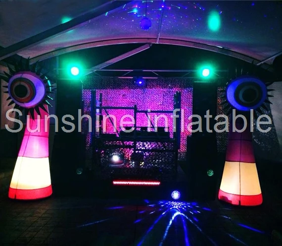 

Custom 3mH giant inflatable monster eye inflatable light pillar for party event