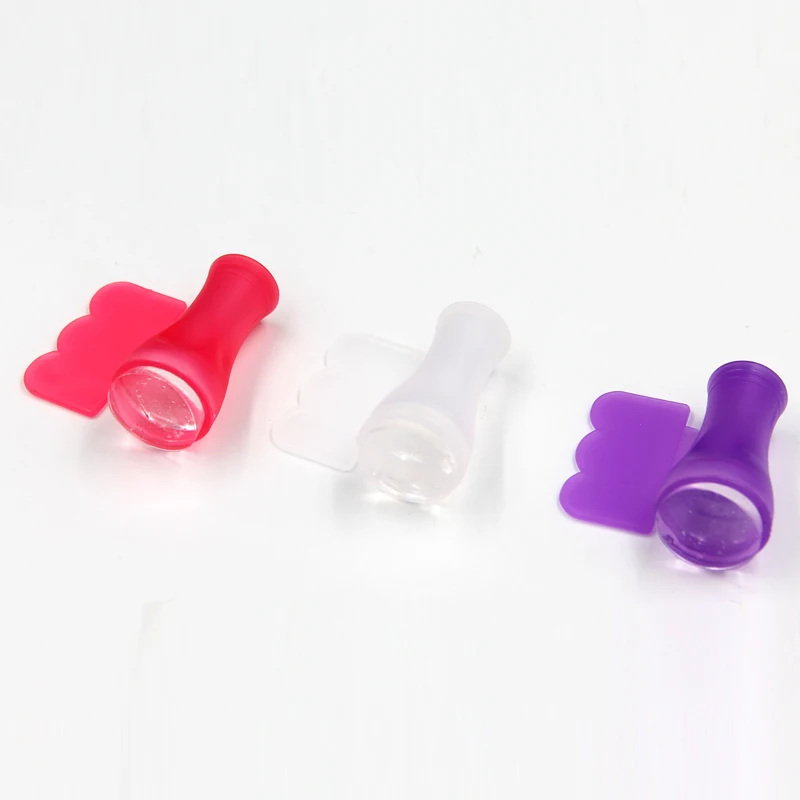 

Mat Frosted Nail Art 2.5cm Clear Stamper Silicone Transparent Marshmallow Nail Stamper & Scraper Kit 3 Colors