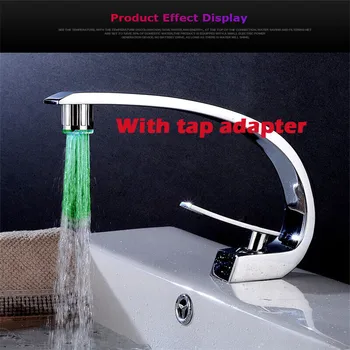 

New Shower LED Faucet Glow Light-up Water Faucet Tap Water Nozzle Head Light Adapter For Bathroom Kitchen Faucets 7 Colors TSLM2