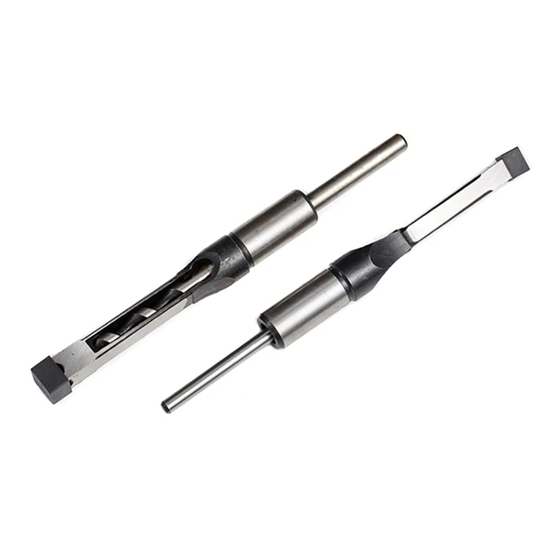 DWZ 6pcs HSS HRC 48~50 Square Hole Saw Mortising Chisel Twist Auger Drill Bits