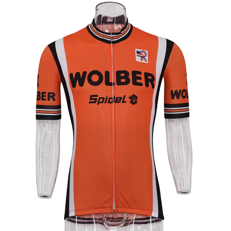 

Hot Classic retro orange men's cycling jersey pro team racing MTB bicycle cycling clothing Maillot Ciclismo