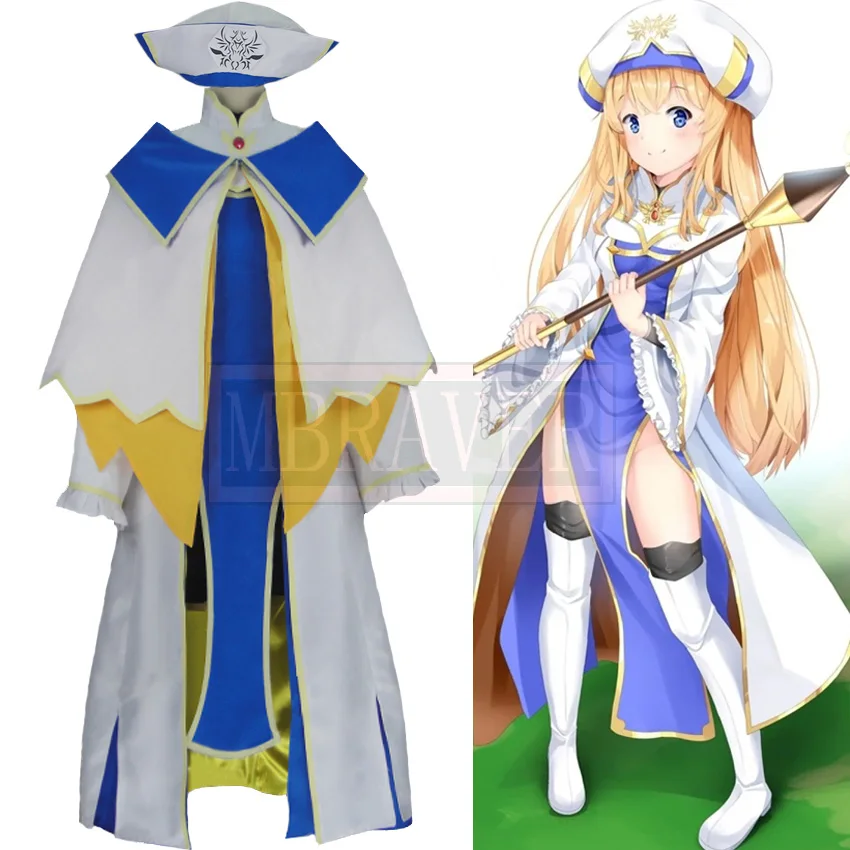 

Goblin Slayer Onna Shinkan Priestess Perucas Cosplay Costume Halloween Uniform Full Set Customized Any Size