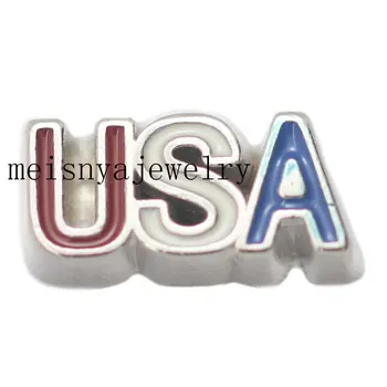 

10pcs USA floating charms for glass locket Min amount $15 per order mixed items, FC-352