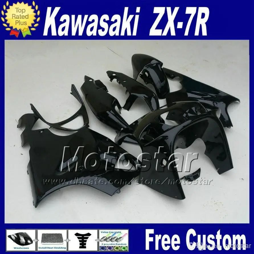 ABS fairings body kits for 1996 1997 2000 2003 KAWASAKI Ninja fairing glossy black bodywork set ZX7R 96-01 02 03 with 7 gifts