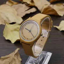 Mode Simple 100% Bambou Naturel En Bois Montres Pour Femmes Avec Haute Qualité Japon Mouvement