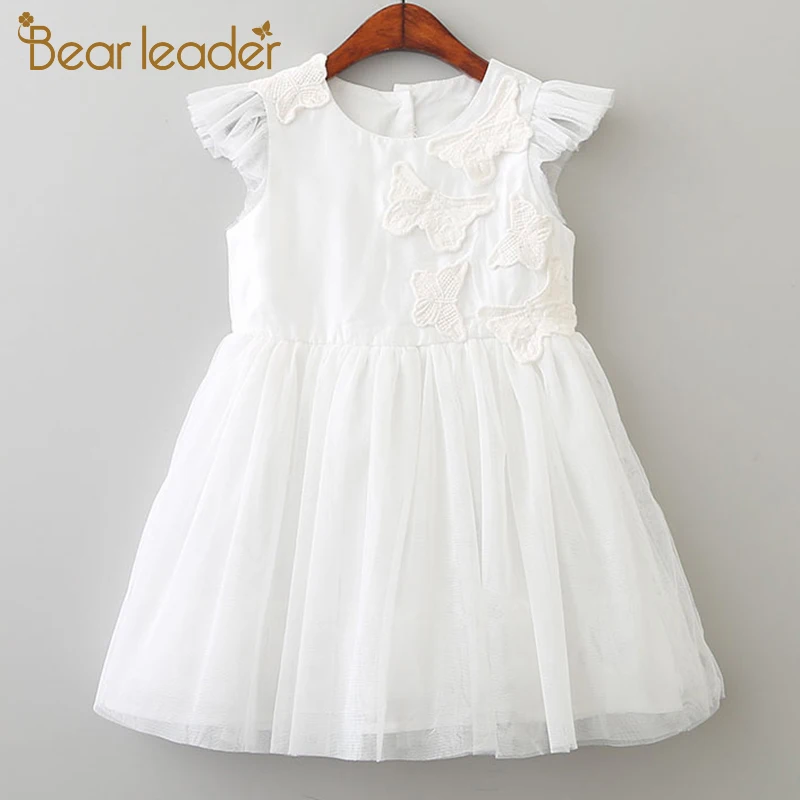 

Bear Leader Girls Dresses 2018 New Brand Princess Girl Clothes Butterfly Decoration Lace Fly Sleeve Net yarn Clothes For 2-8Y