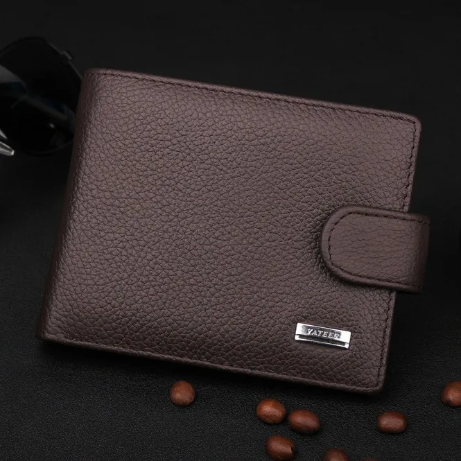 100% Genuine Leather Wallet Men Purse Wholesale Male Short Wallets Small Change Vintage Handbag 2 Colors Free Shipping | Багаж и сумки
