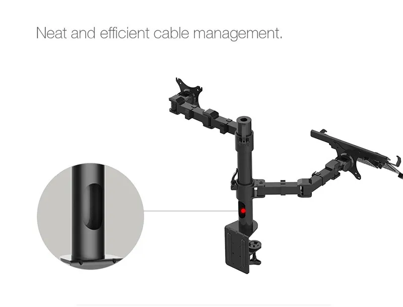D1F2 Full Motion Настольный 1"-15,6" крепление для ноутбука и 1"-27" монитор держатель lcd двойная рука настольная подставка максимальная поддержка 10 кг каждая рука