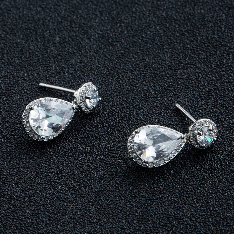 Роскошные Water Drop кубический циркон Dangles серьги для элегантных Для женщин
