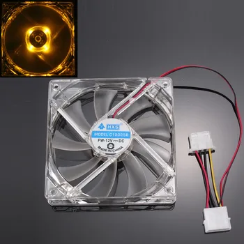 

Mokingtop 2018 Mini Small Computer Fan Orange Quad 4-LED Light Neon Clear 120mm PC Computer Case Cooling Fan Mod#25