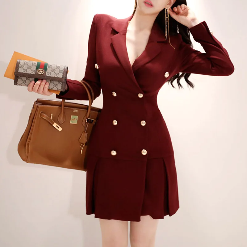 Women's jacket OL temperament double breasted Slim