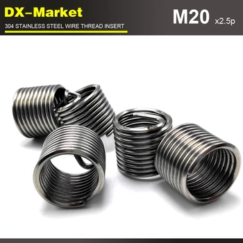 

m20*2.5D *2.5P , 20pcs , 304 auto car tool wire thread insert , stainless steel screw insert , chinese fasteners